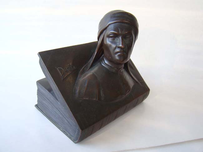 A nice pair of vintage DANTE & BEATRICE bookends by Jennings Brothers circa 1935